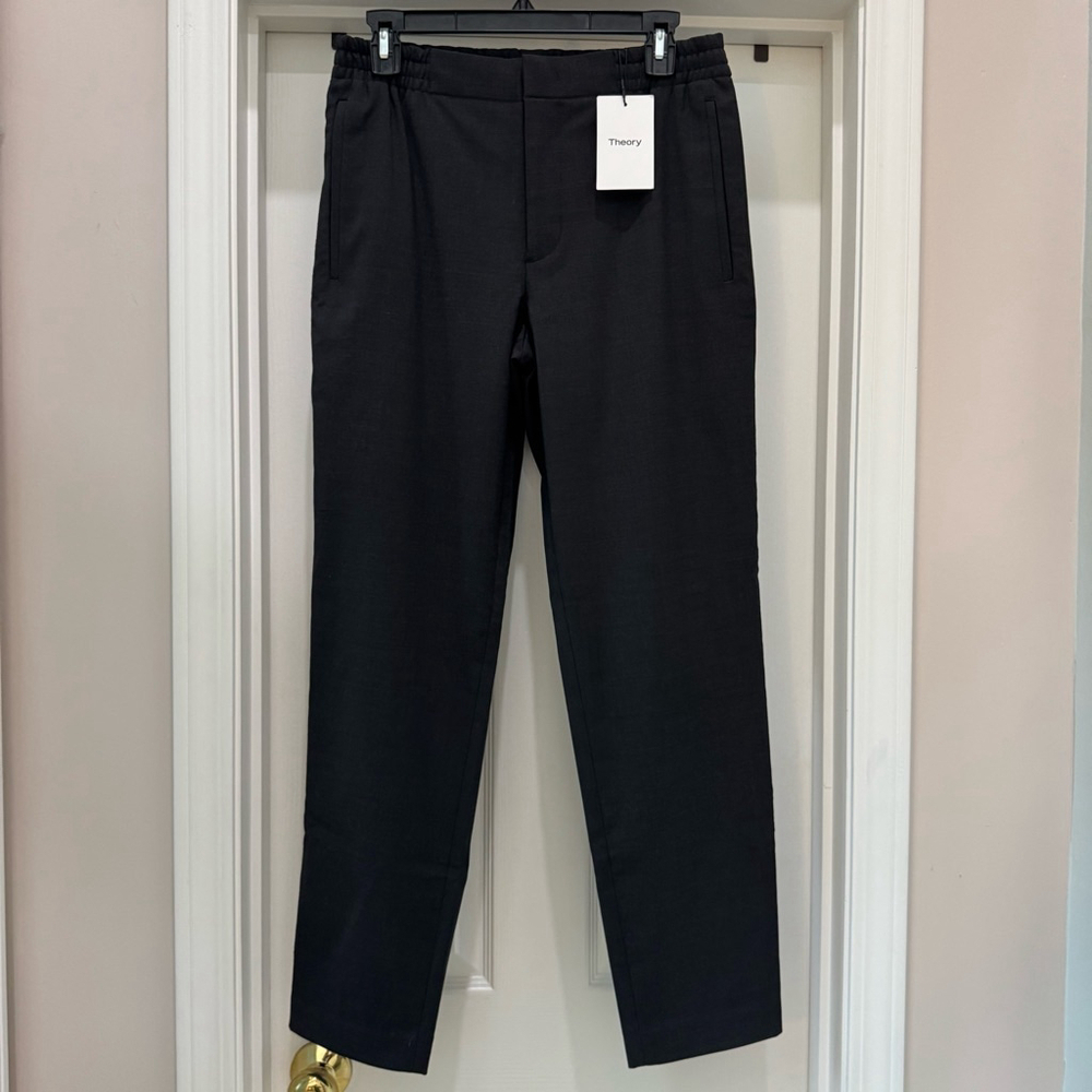 Men's Theory Curtis Drawstring TPS Pants Size 29 Gray Melange